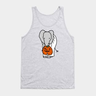 Elephant with Halloween Horror Pumpkin Ghost Costume Tank Top